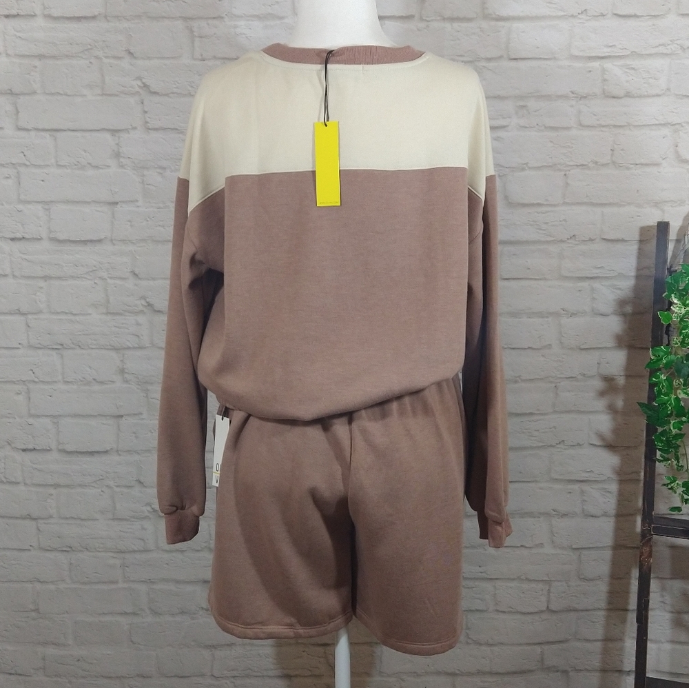 MWYM Nordstrom Oli Viv Casual Comfy Sweater Shorts 2pc Lounge Active Set Outfit - Picture 5 of 11
